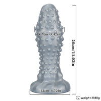 6.29in 8.66in 11.02in Spiked Stripe Silicone Butt Plug Fantasy Dildo Cock Toy