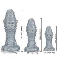 6.29in 8.66in 11.02in Spiked Stripe Silicone Butt Plug Fantasy Dildo Cock Toy