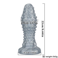 6.29in 8.66in 11.02in Spiked Stripe Silicone Butt Plug Fantasy Dildo Cock Toy