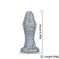 6.29in 8.66in 11.02in Spiked Stripe Silicone Butt Plug Fantasy Dildo Cock Toy