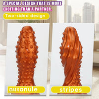 6.29in 8.66in 11.02in Spiked Stripe Silicone Butt Plug Fantasy Dildo Cock Toy