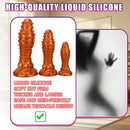 6.29in 8.66in 11.02in Spiked Stripe Silicone Butt Plug Fantasy Dildo Cock Toy