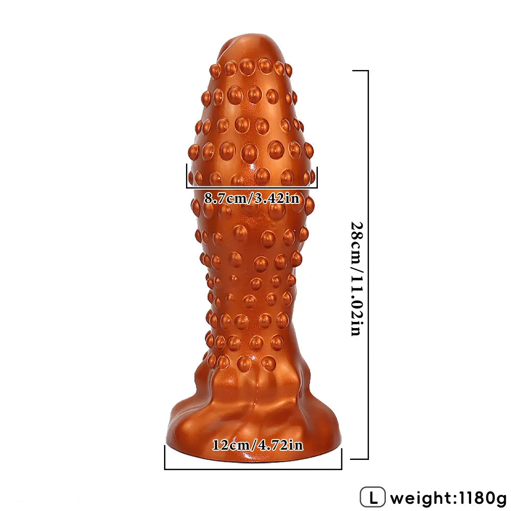6.29in 8.66in 11.02in Spiked Stripe Silicone Butt Plug Fantasy Dildo Cock Toy