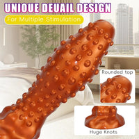 6.29in 8.66in 11.02in Spiked Stripe Silicone Butt Plug Fantasy Dildo Cock Toy