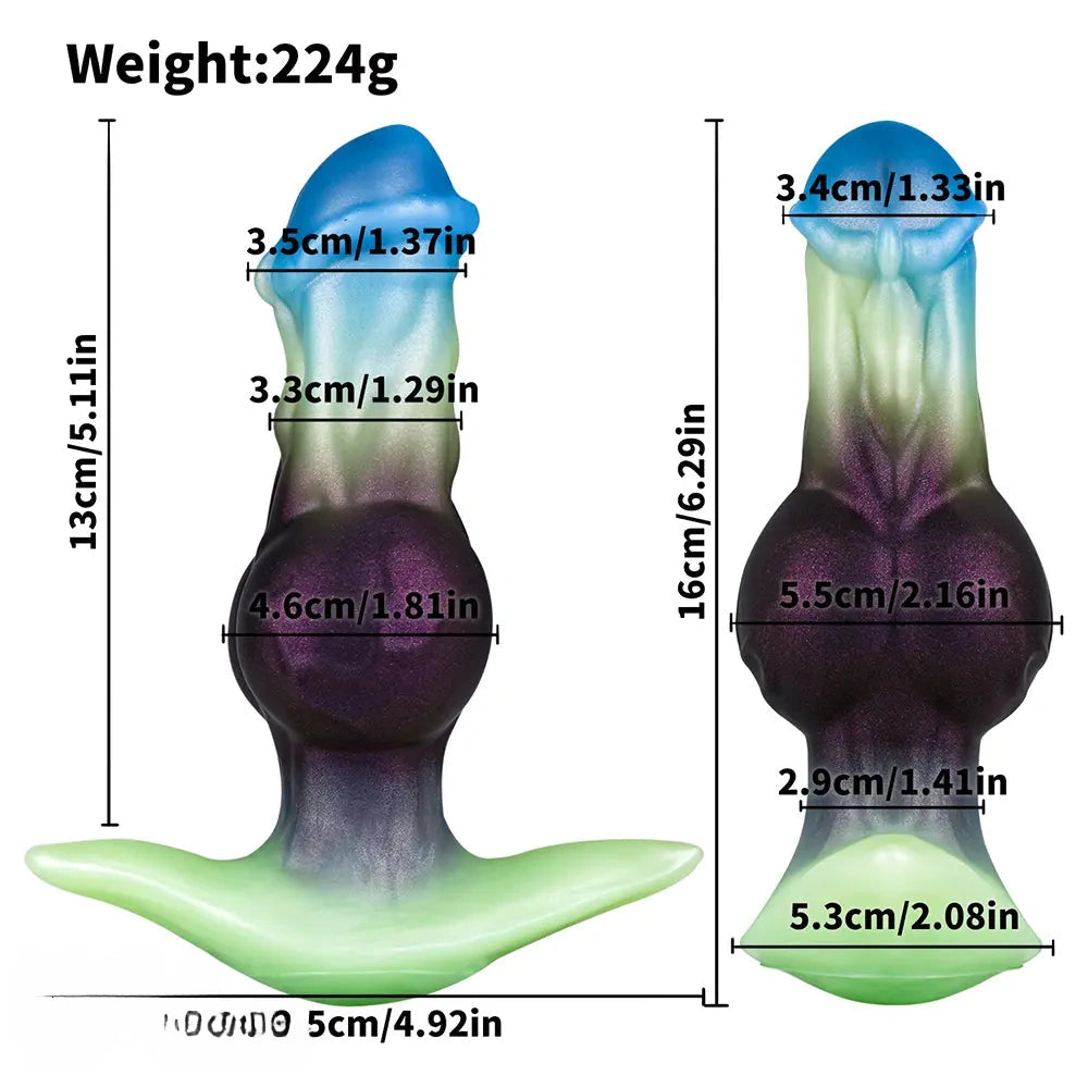 6.29in Horse Head Knot Monster Silicone Dildo For Anus Dual Pleasure