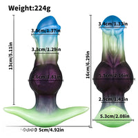 6.29in Horse Head Knot Monster Silicone Dildo For Anus Dual Pleasure