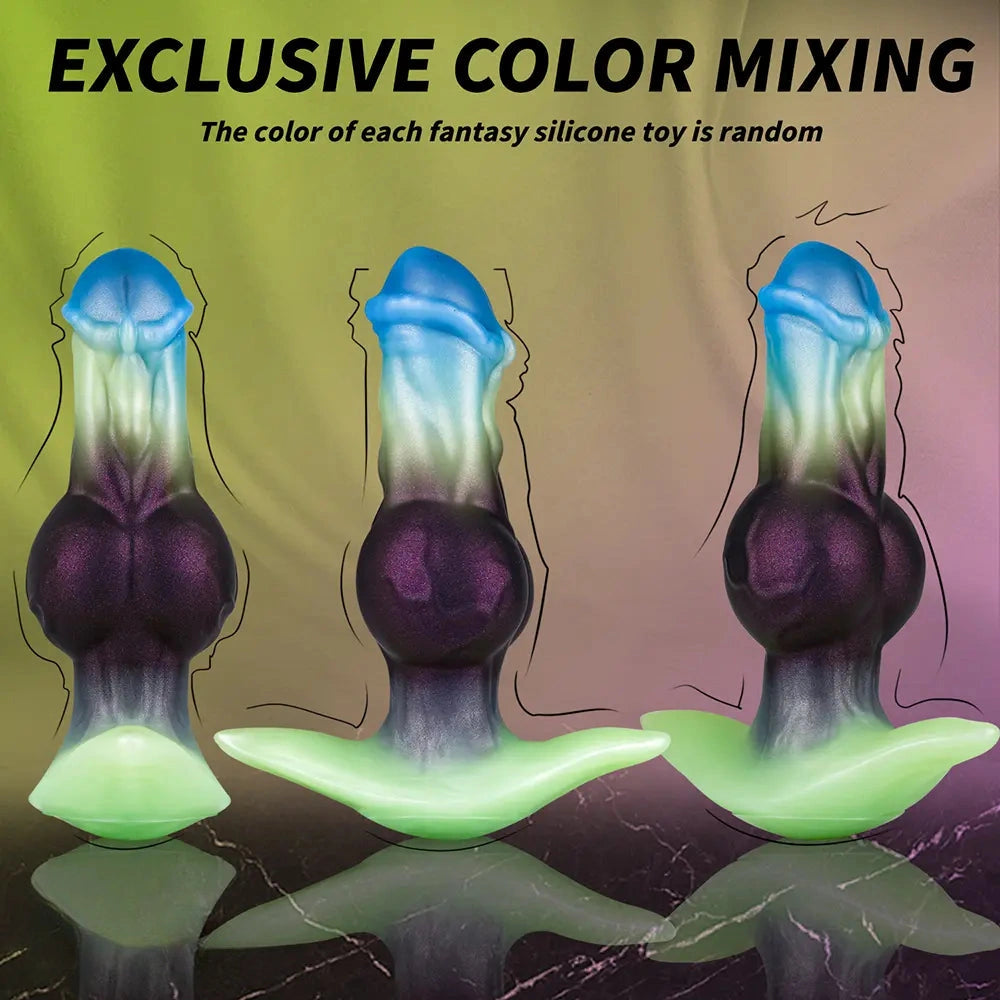 6.29in Horse Head Knot Monster Silicone Dildo For Anus Dual Pleasure