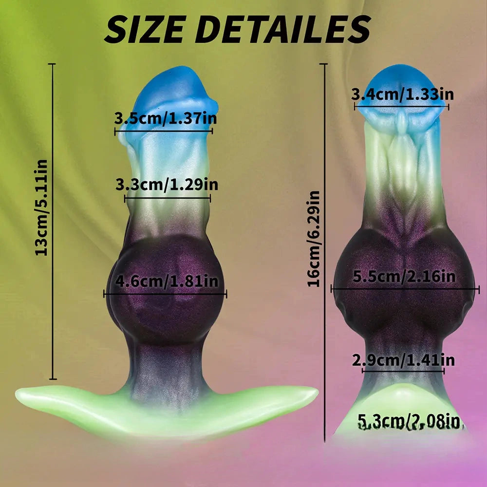 6.29in Horse Head Knot Monster Silicone Dildo For Anus Dual Pleasure