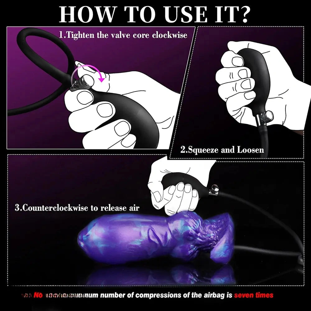 6.29in Inflatable Dog Knot Silicone Dildo Hands-free Play Adult Toy