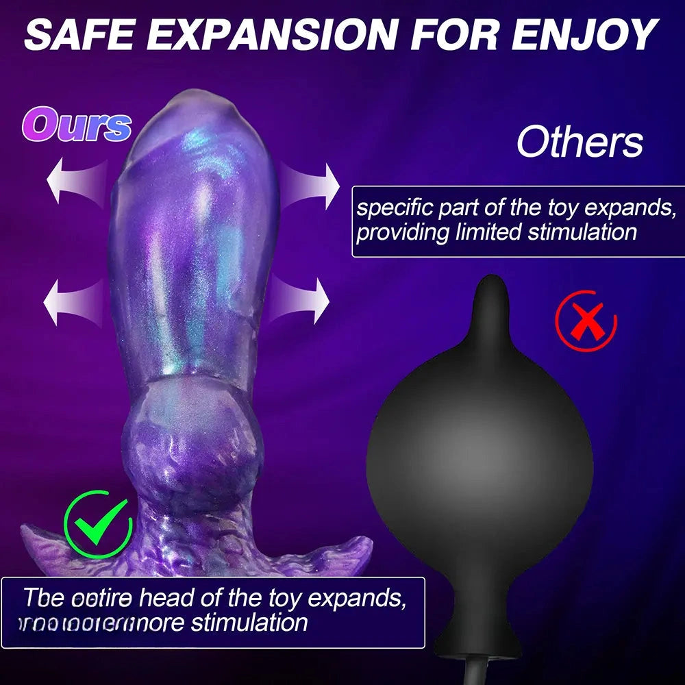 6.29in Inflatable Dog Knot Silicone Dildo Hands-free Play Adult Toy