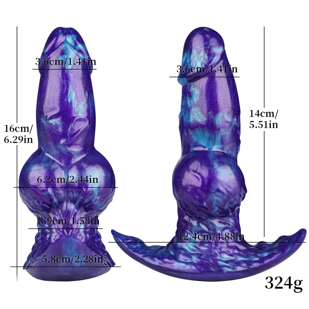 6.29in Inflatable Dog Knot Silicone Dildo Hands-free Play Adult Toy