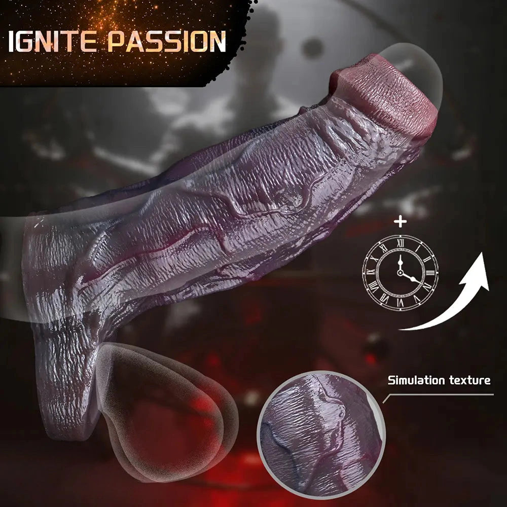 6.29in Platinum Silicone Penis Dildo Sleeve Silicone Prostate Massage Toy