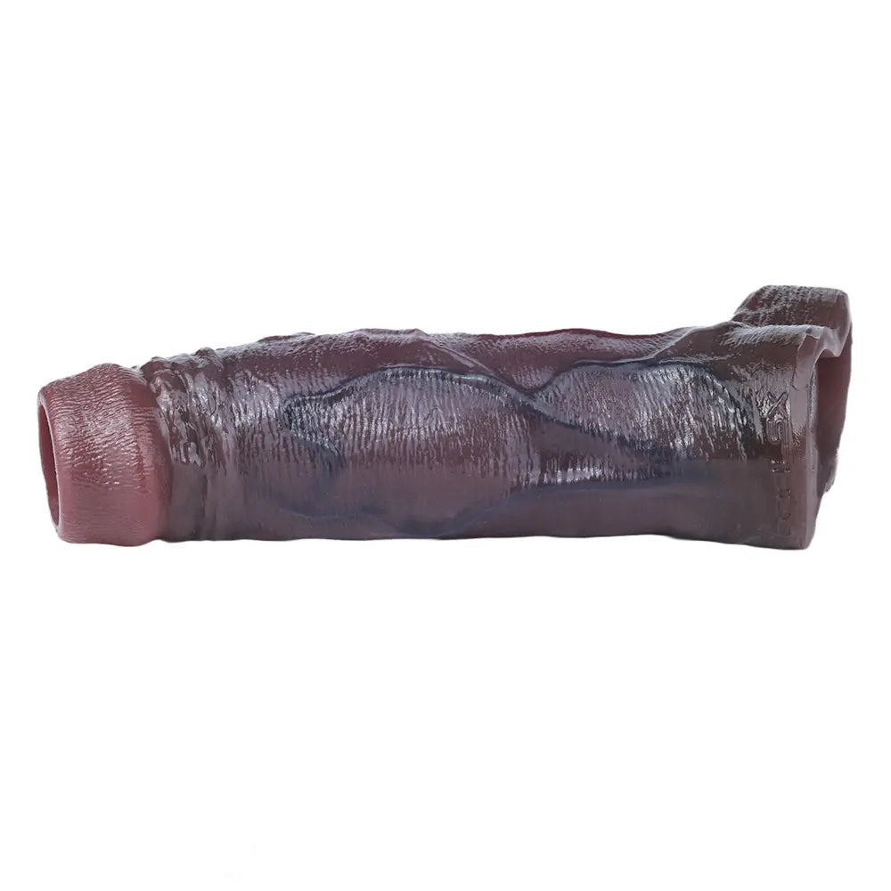 6.29in Platinum Silicone Penis Dildo Sleeve Silicone Prostate Massage Toy