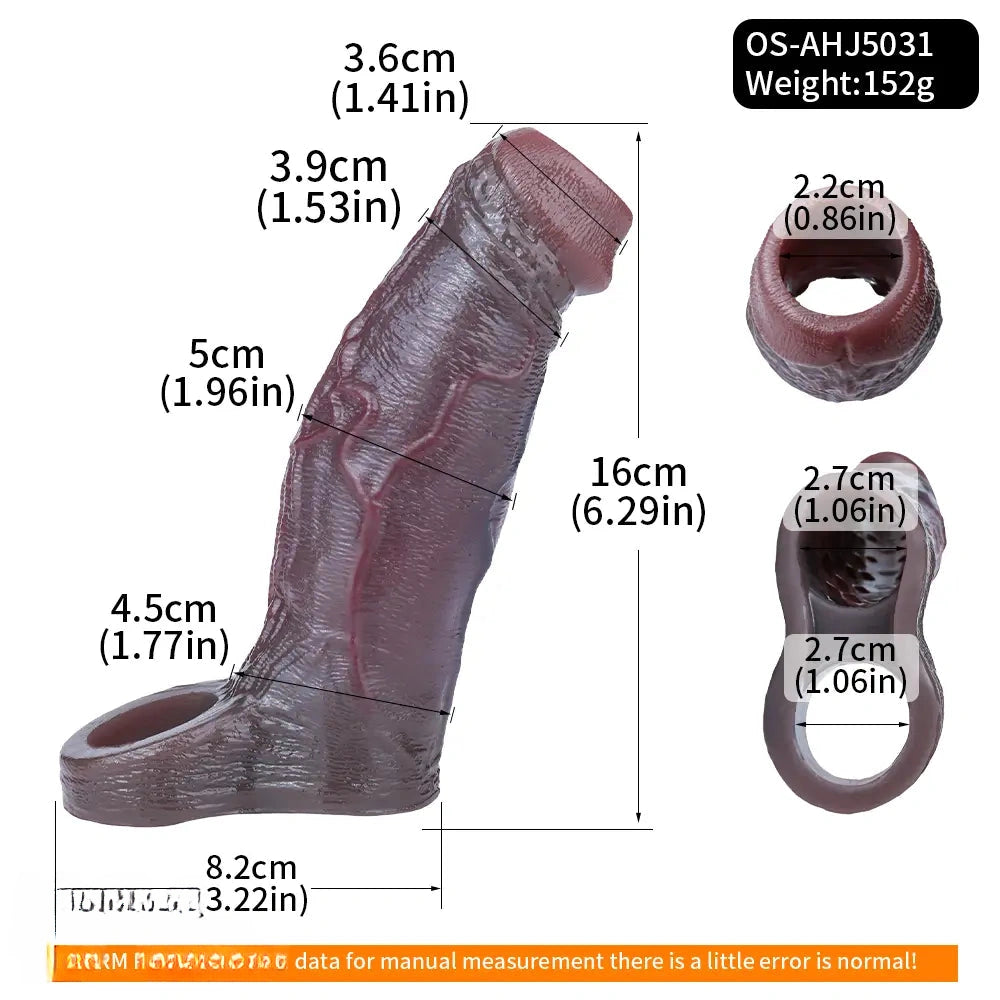6.29in Platinum Silicone Penis Dildo Sleeve Silicone Prostate Massage Toy