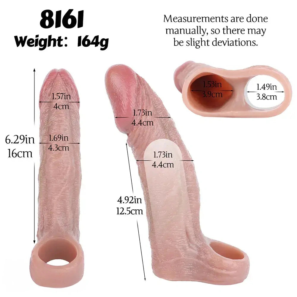 6.29in Real Feeling Skin Silicone Soft Dildo Sleeve For Durable Construction