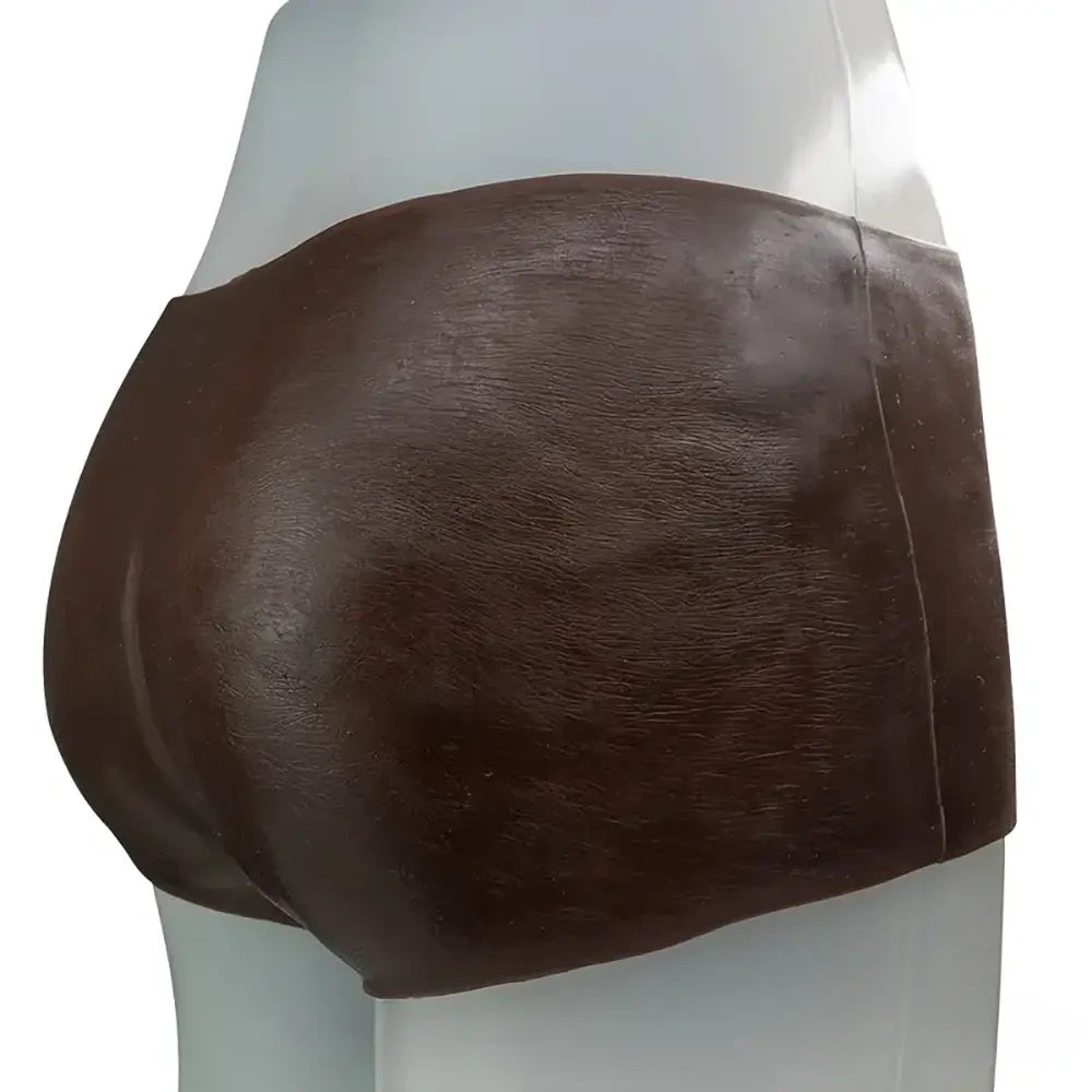 6.29in Wearable Silicone Ebony Solid Hollow Dildo Pants With Builtin Skeleton