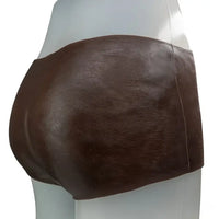 6.29in Wearable Silicone Ebony Solid Hollow Dildo Pants With Builtin Skeleton