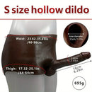 6.29in Wearable Silicone Ebony Solid Hollow Dildo Pants With Builtin Skeleton