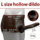 6.29in Wearable Silicone Ebony Solid Hollow Dildo Pants With Builtin Skeleton