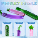6.2in 7.5in 7.7in Multiple Colors Fruit Vegetable Crystal Glass Anal Plug Dildo