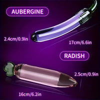 6.2in 7.5in 7.7in Multiple Colors Fruit Vegetable Crystal Glass Anal Plug Dildo