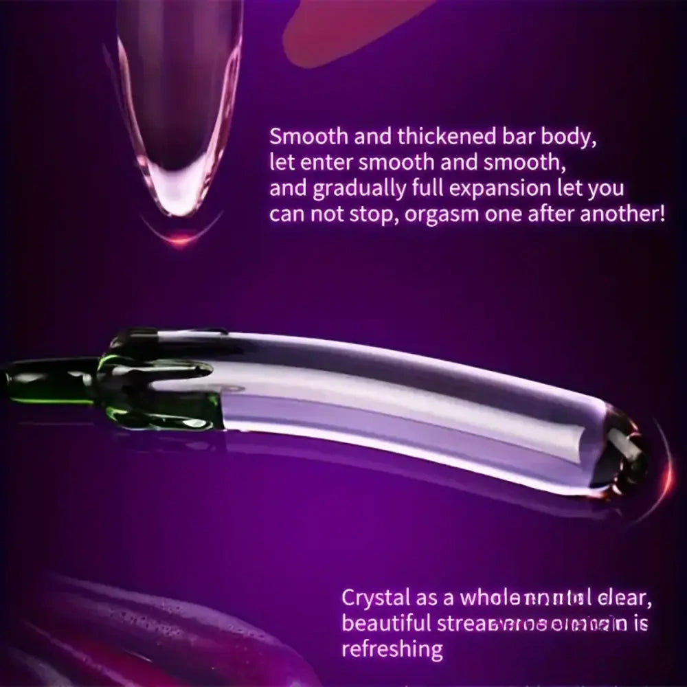 6.2in 7.5in 7.7in Multiple Colors Fruit Vegetable Crystal Glass Anal Plug Dildo