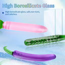 6.2in 7.5in 7.7in Multiple Colors Fruit Vegetable Crystal Glass Anal Plug Dildo