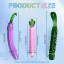 6.2in 7.5in 7.7in Multiple Colors Fruit Vegetable Crystal Glass Anal Plug Dildo