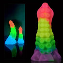 6.34in 8.66in Silicone Soft Rainbow Cock Tentacle Luminous Dildo