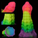 6.34in 8.66in Silicone Soft Rainbow Cock Tentacle Luminous Dildo