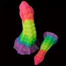 6.34in 8.66in Silicone Soft Rainbow Cock Tentacle Luminous Dildo