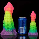 6.34in 8.66in Silicone Soft Rainbow Cock Tentacle Luminous Dildo