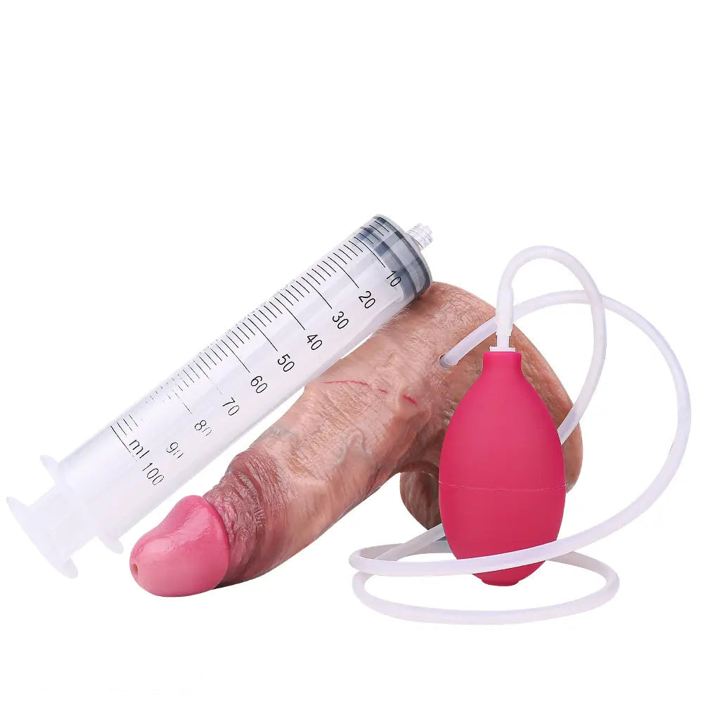 6.37in Double Density Silicone Soft Ejaculating Woman Skin Feel Dildo