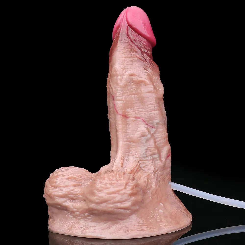 6.37in Double Density Silicone Soft Ejaculating Woman Skin Feel Dildo