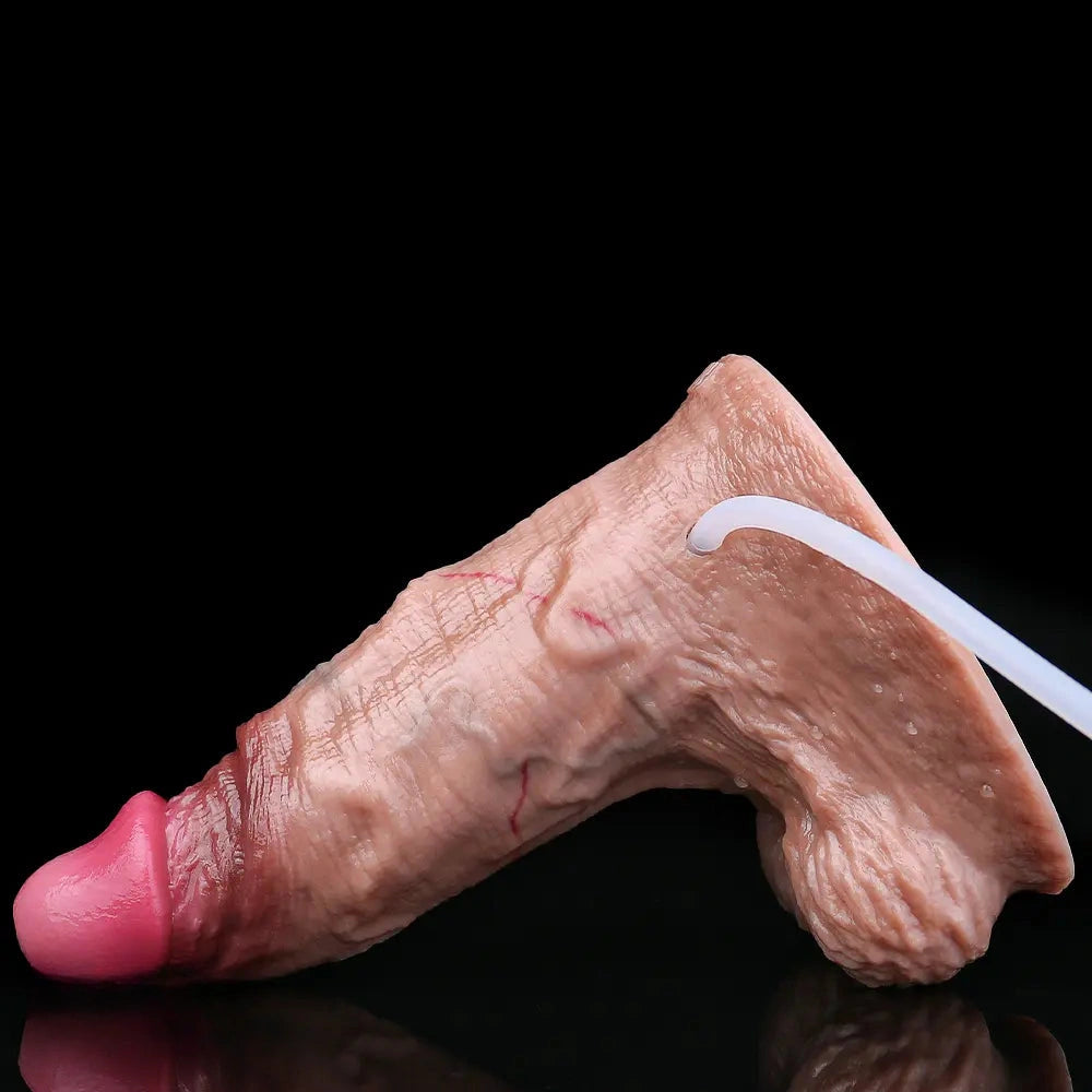 6.37in Double Density Silicone Soft Ejaculating Woman Skin Feel Dildo