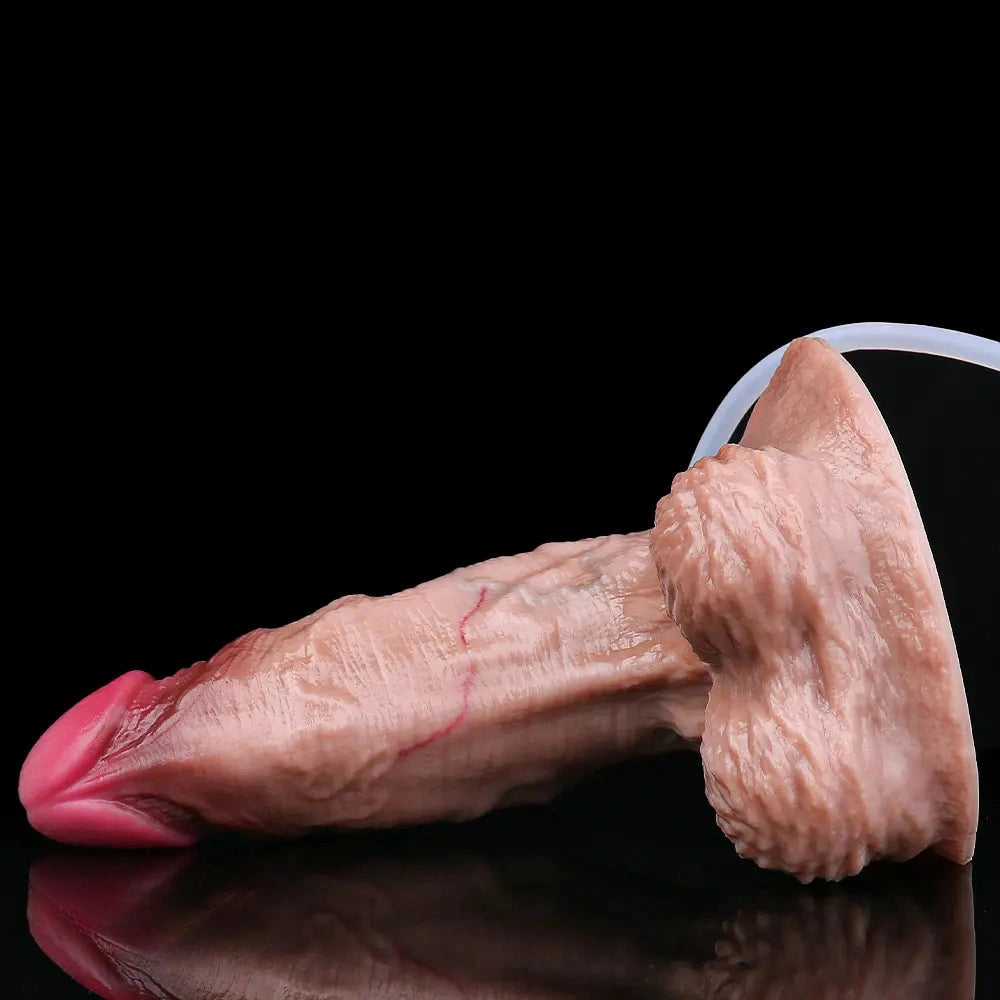 6.37in Double Density Silicone Soft Ejaculating Woman Skin Feel Dildo