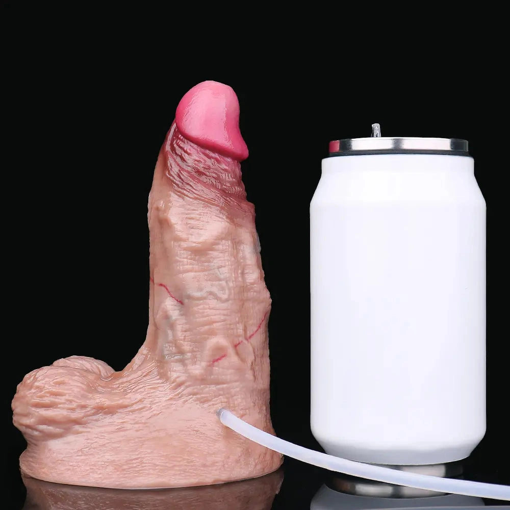 6.37in Double Density Silicone Soft Ejaculating Woman Skin Feel Dildo