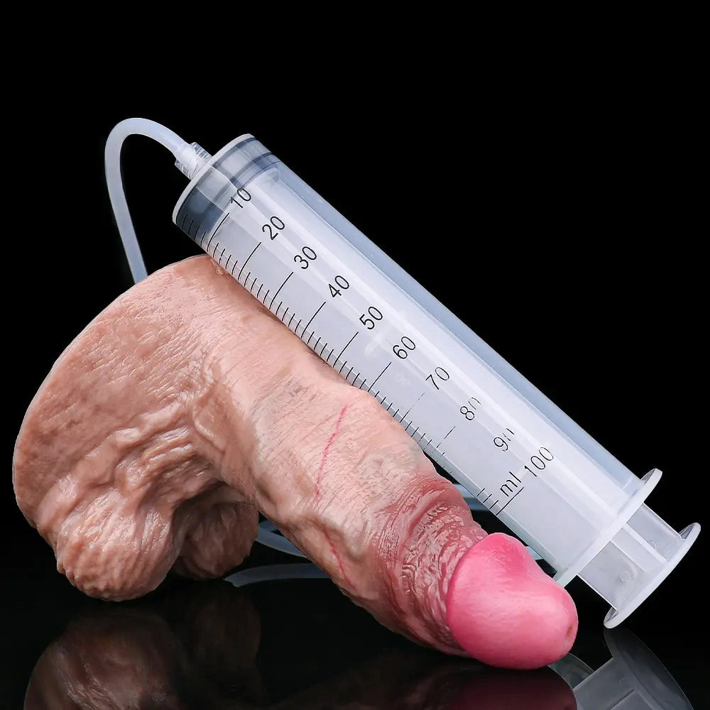 6.37in Double Density Silicone Soft Ejaculating Woman Skin Feel Dildo