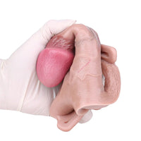 6.37in Real Feeling Strap on Penis Extender Cock Sleeve Dildo For Clit Sex