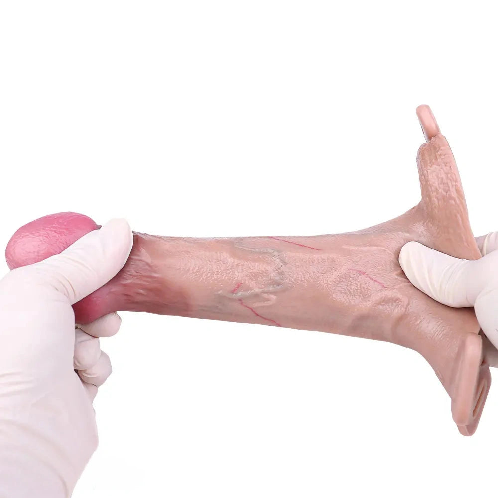 6.37in Real Feeling Strap on Penis Extender Cock Sleeve Dildo For Clit Sex
