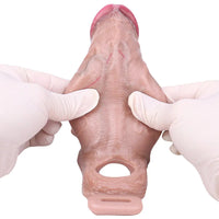 6.37in Real Feeling Strap on Penis Extender Cock Sleeve Dildo For Clit Sex