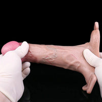 6.37in Real Feeling Strap on Penis Extender Cock Sleeve Dildo For Clit Sex