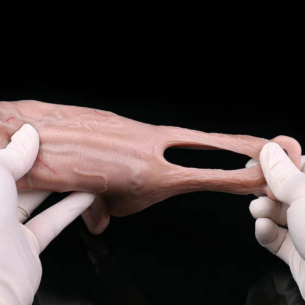 6.37in Real Feeling Strap on Penis Extender Cock Sleeve Dildo For Clit Sex