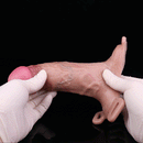 6.37in Real Feeling Strap on Penis Extender Cock Sleeve Dildo For Clit Sex