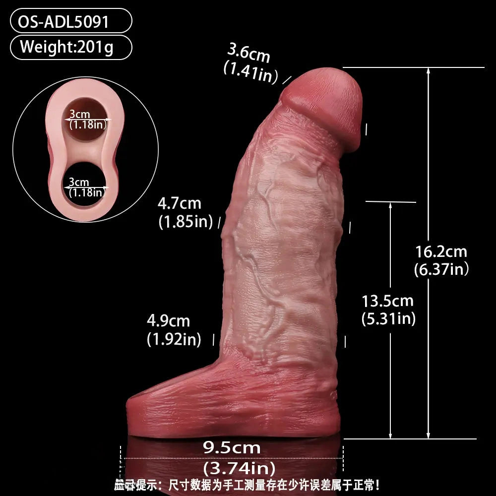 6.37in Vacuum Hollow Cock Sleeve Dildo For Lengthened Thickened