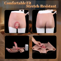6.37in Wearable Silicone Cock Dildo Pants Real Skin with Hollow Cock Sleeve