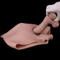 6.37in Wearable Silicone Cock Dildo Pants Real Skin with Hollow Cock Sleeve
