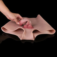 6.37in Wearable Silicone Cock Dildo Pants Real Skin with Hollow Cock Sleeve