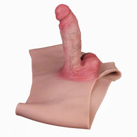 6.37in Wearable Silicone Dildo Pants Real Skin with Hollow Soft Cock Sleeve