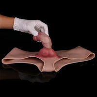 6.37in Wearable Silicone Dildo Pants Real Skin with Hollow Soft Cock Sleeve